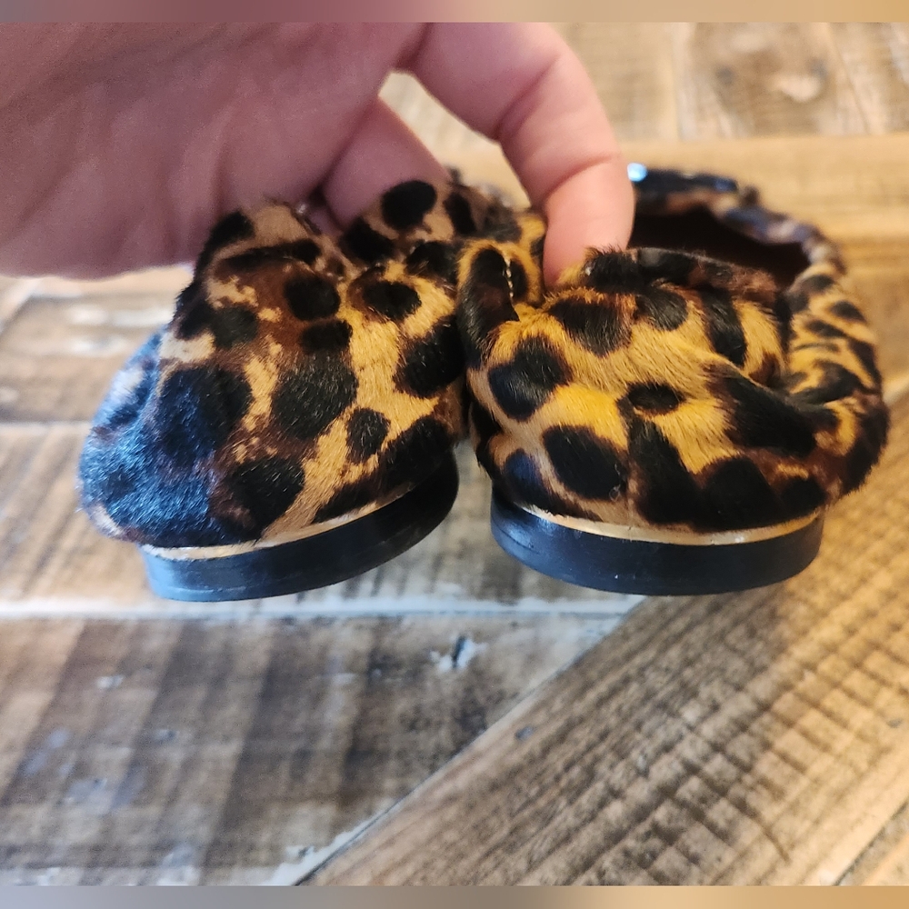 Tory Burch MULTI-LOGO LEOPARD ELASTIC BALLET FLATS Size 5.5 - Picture 10 of 14